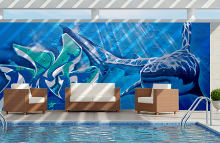 décoration piscine thème aquatique